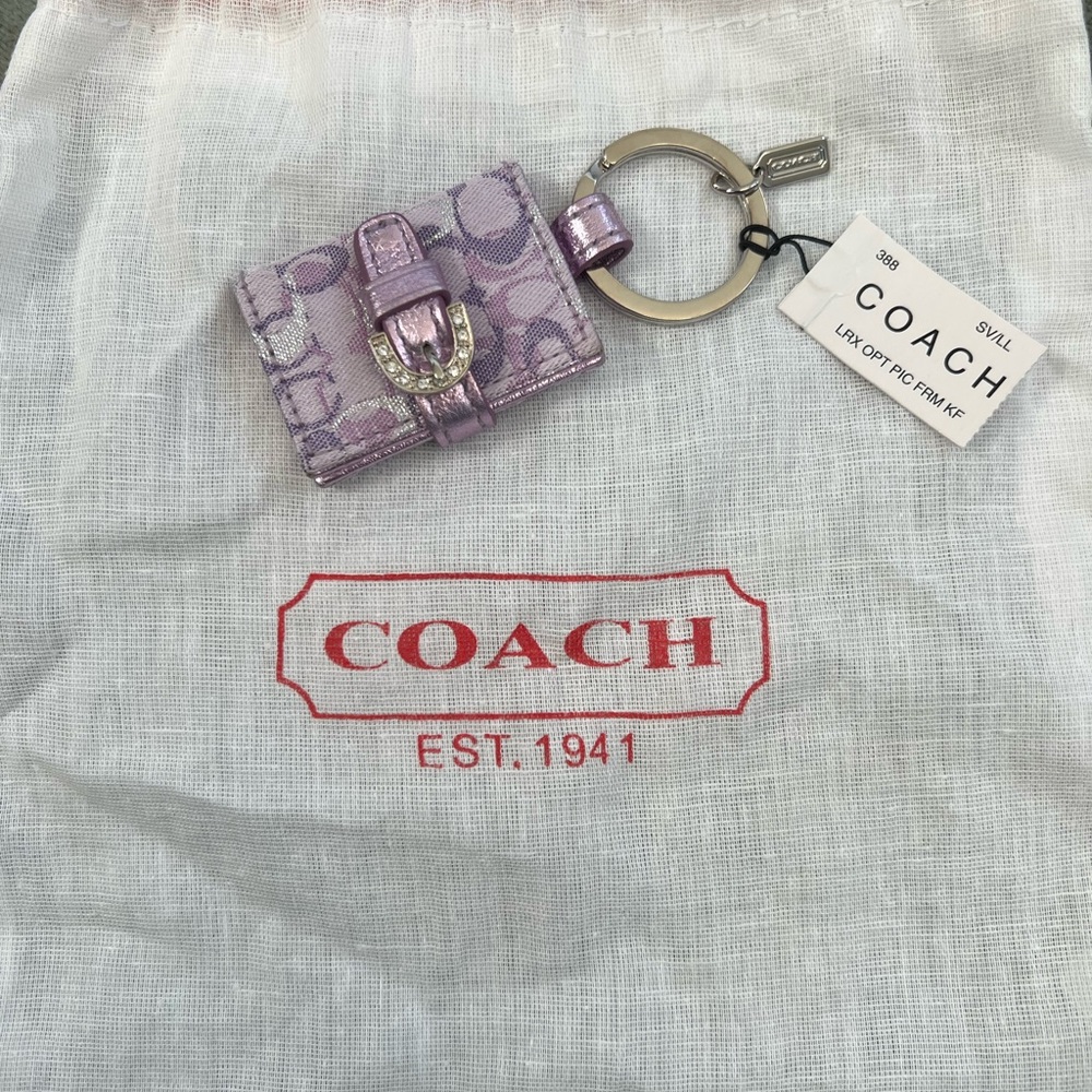 NWT Coach Lavender Keychain Wallet
